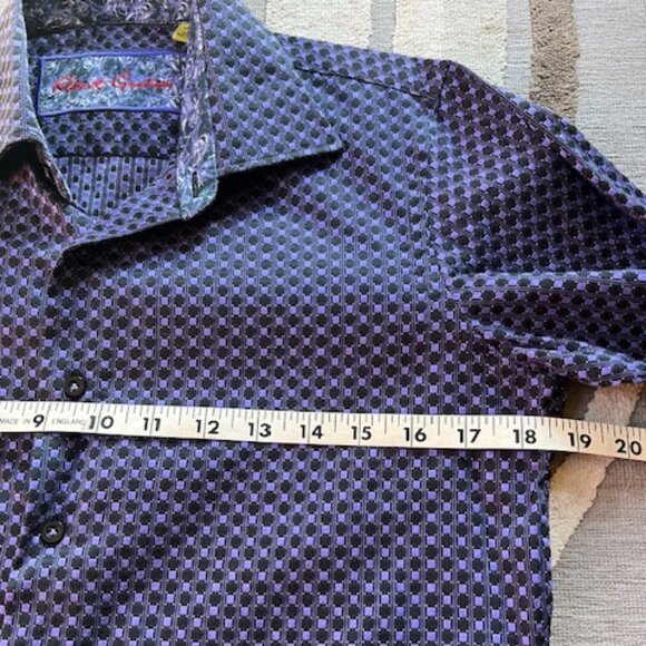 Robert Graham Shirt Flip Cuff Button Up Purple Pattern  Youth Large 14-16 - Picture 7 of 11